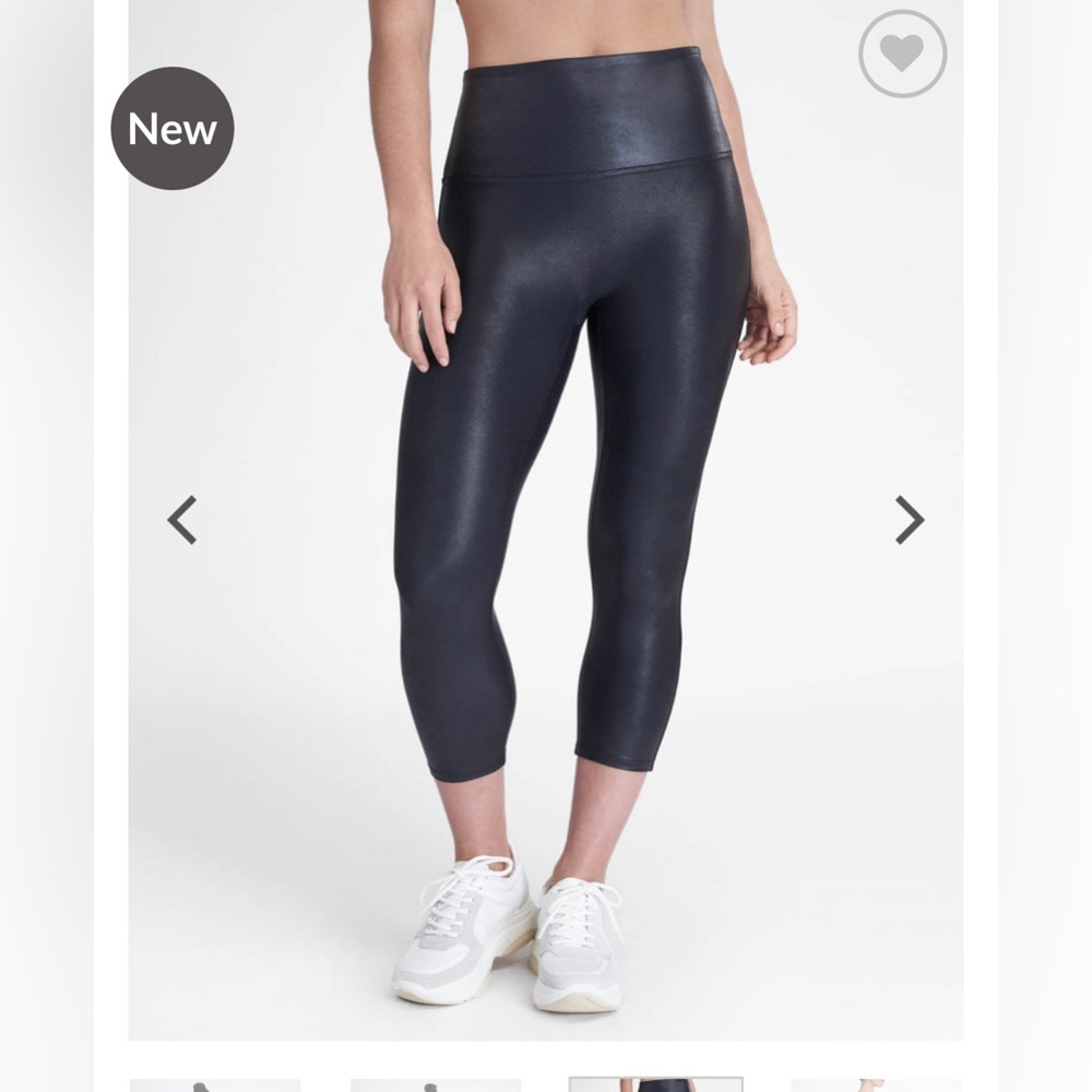 Spanx Faux Leather Active Crop Leggings - M